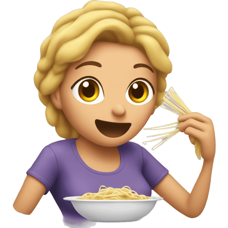 Mom eating spaghetti  emoji