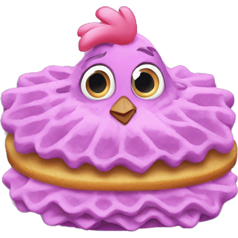 Purple waffles pink chicken  emoji