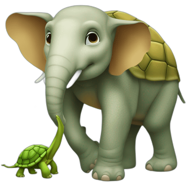 Tortue sur un éléphant emoji