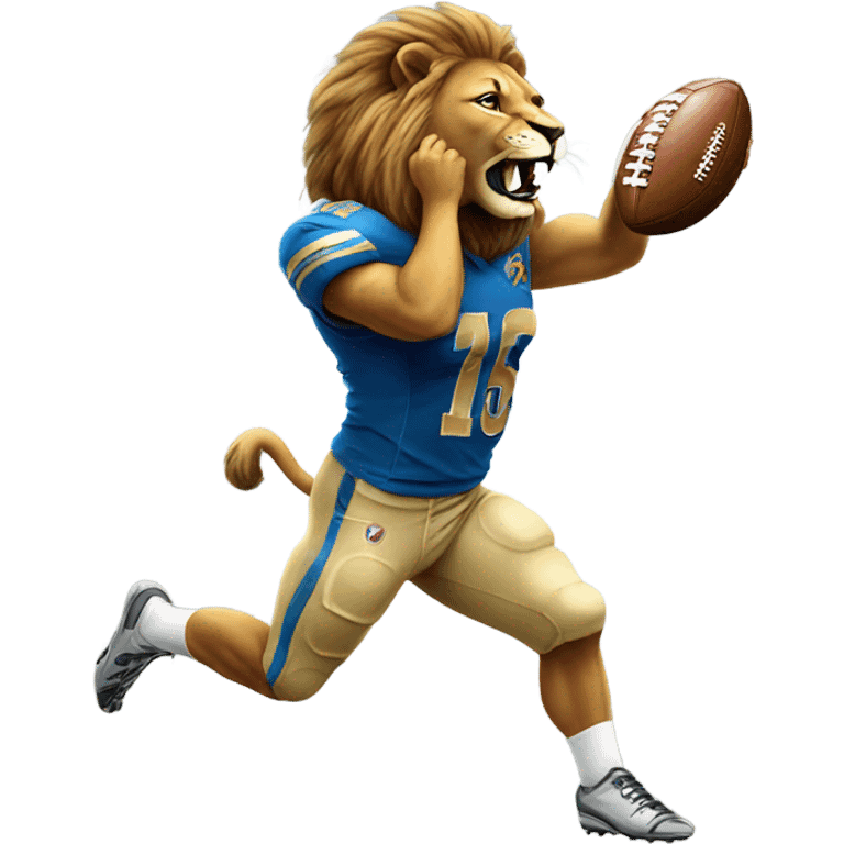 Lion catching a football emoji