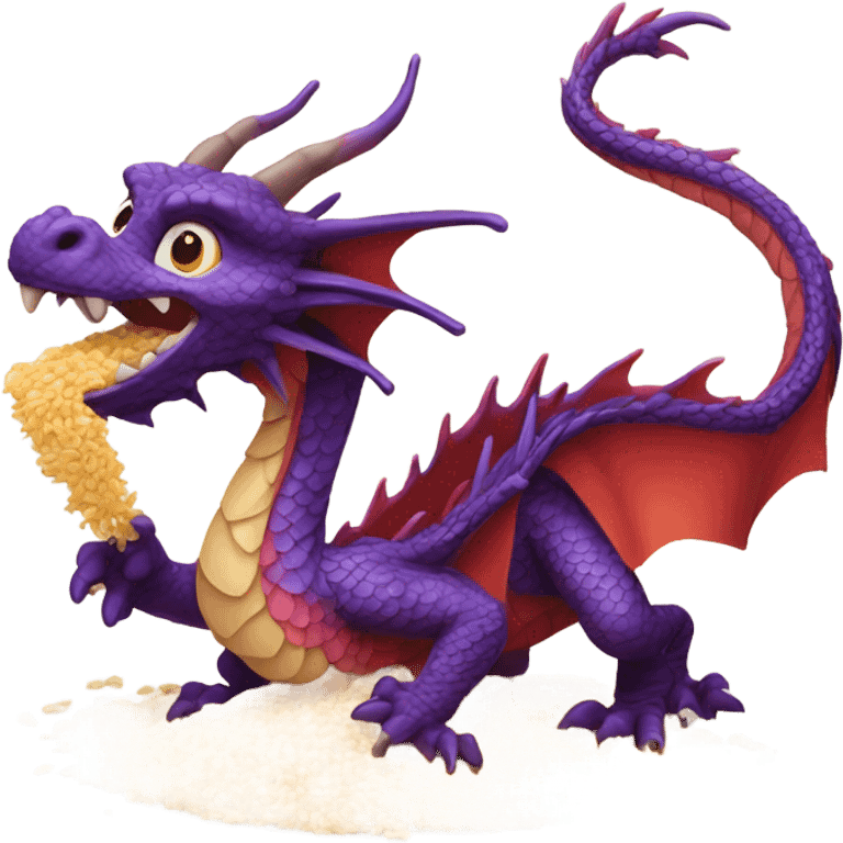 A dragon eating rice emoji