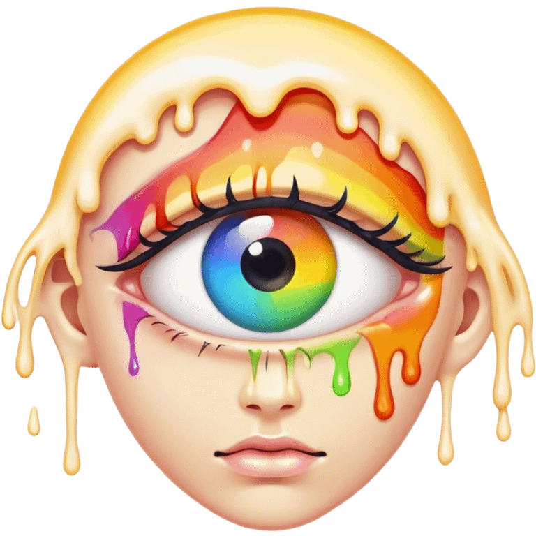 weird melted rainbow eye emoji