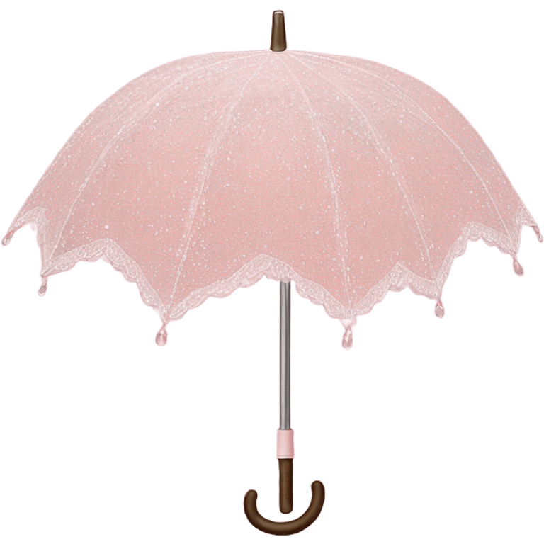 Pink laced umbrella with crystals emoji