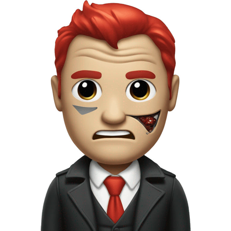 Batman Two-Face red white  emoji