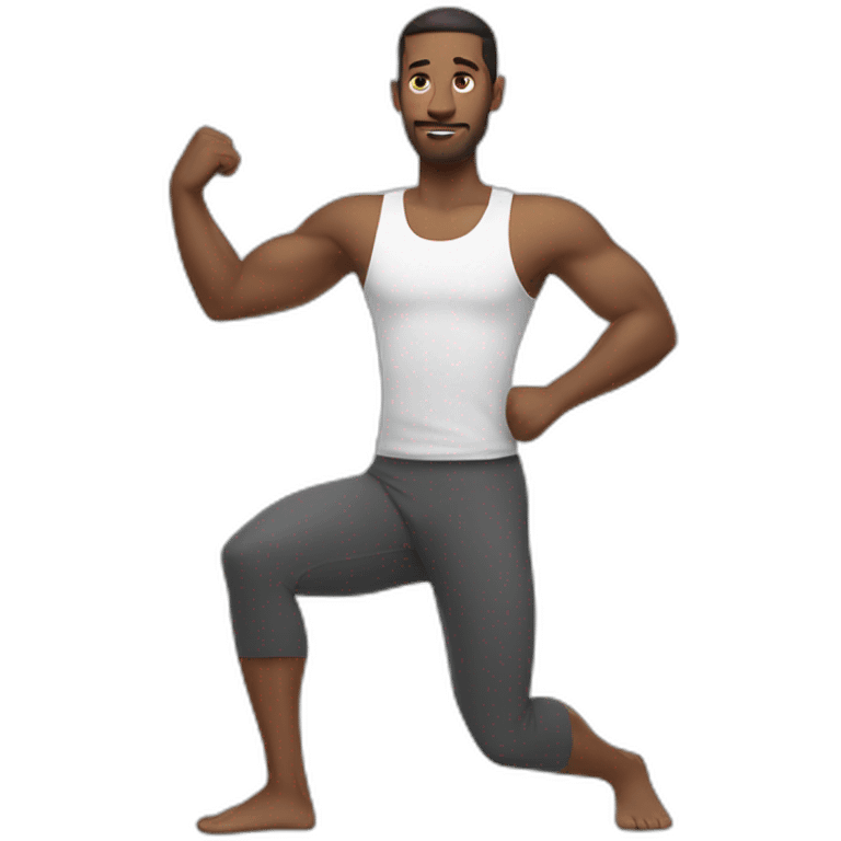 White men stretching emoji