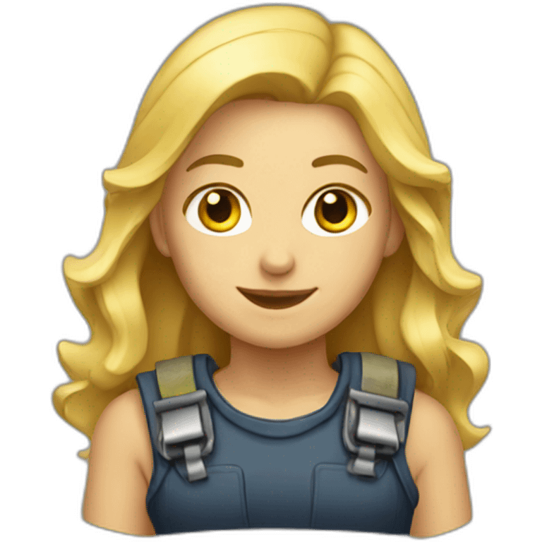 Blonde mining girl emoji