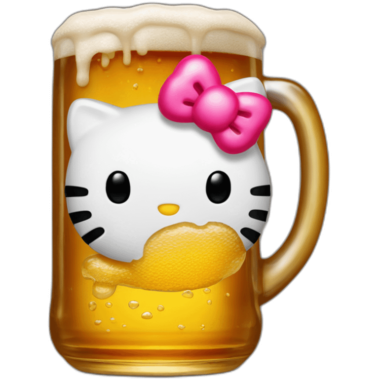 hello kitty qui bois une biere emoji