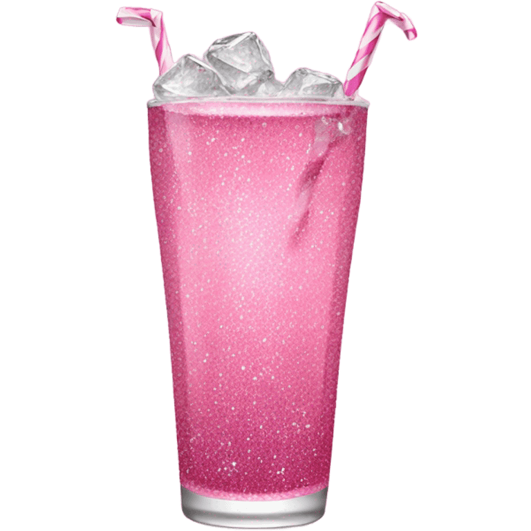 Pink soda with glitter emoji