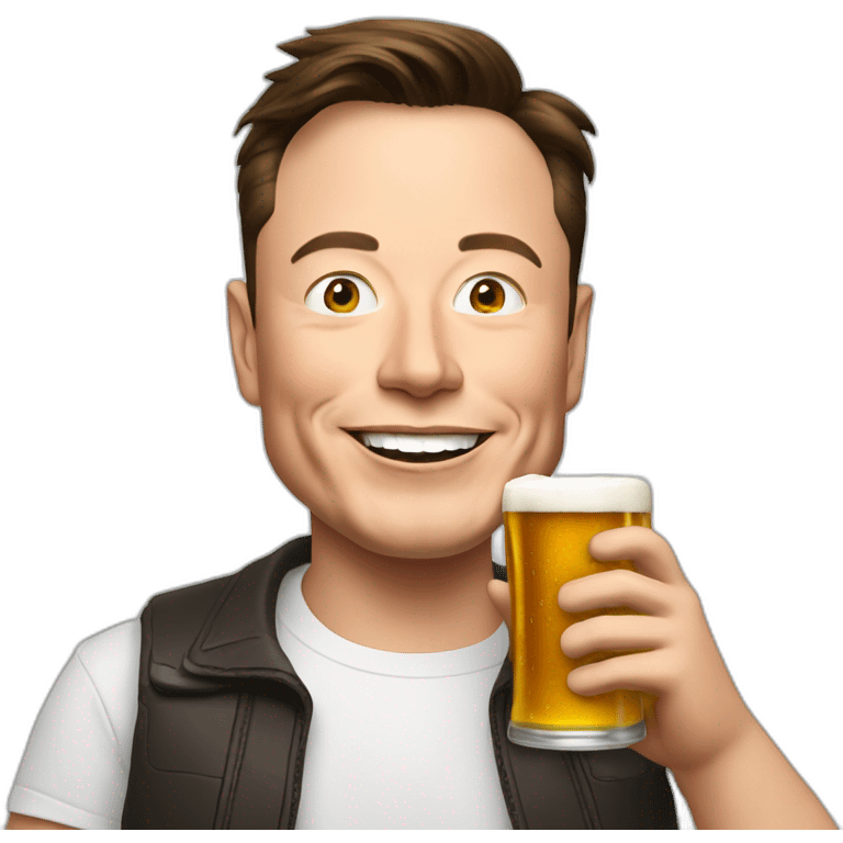 Elon musk with beer emoji