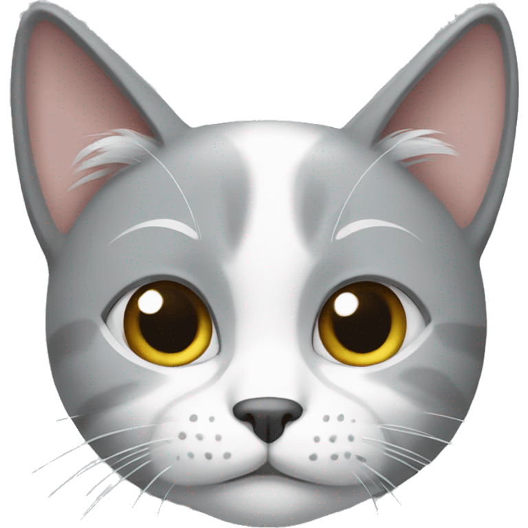 Grey and white cat emoji