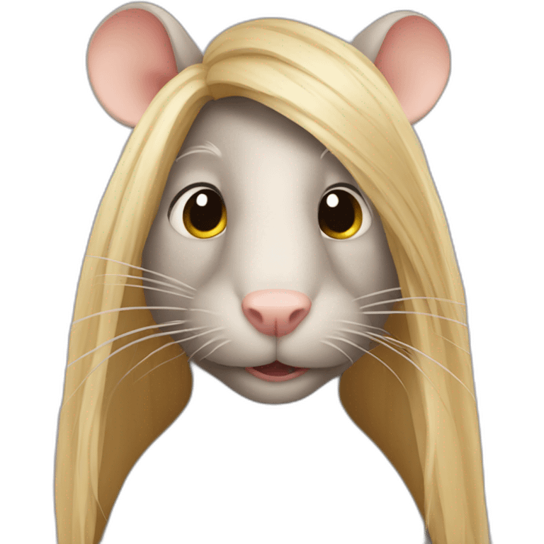 Rat with long blond hair emoji