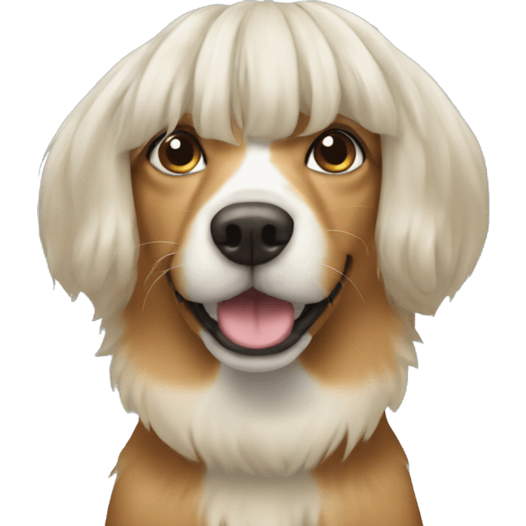 dog wearing a wig emoji