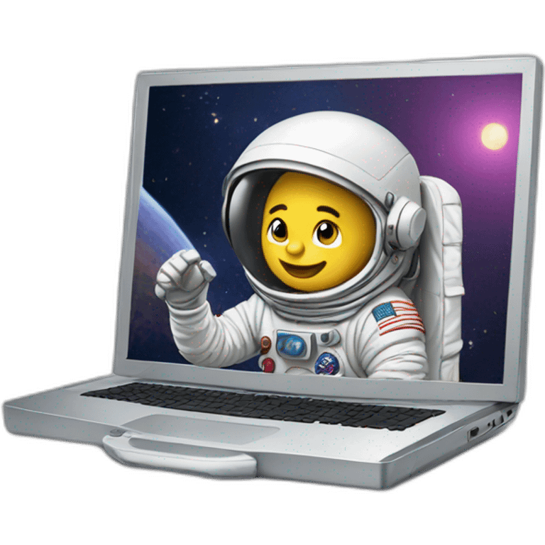 Astronaut on a computer emoji