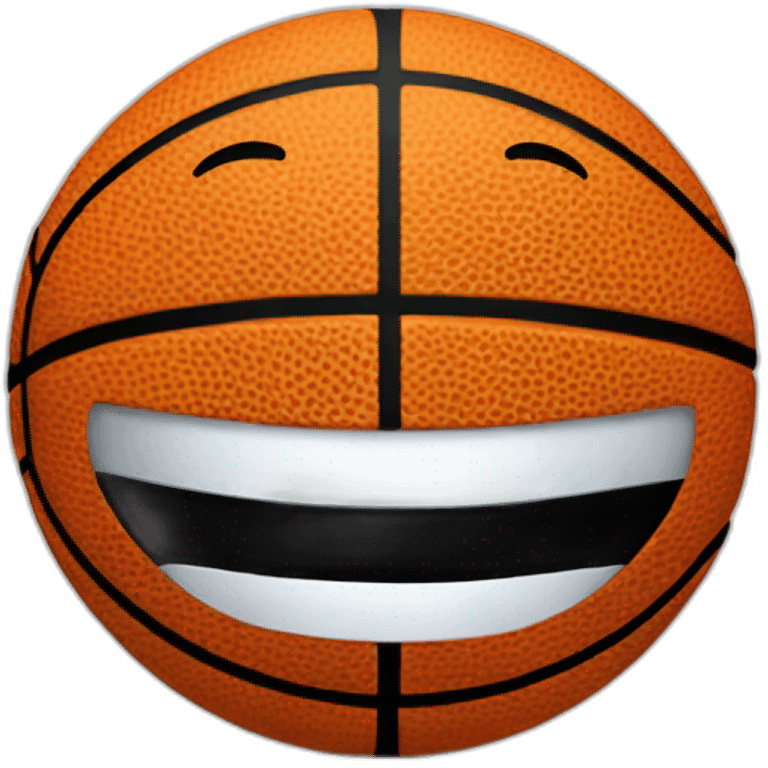 A basketball with a smile emoji