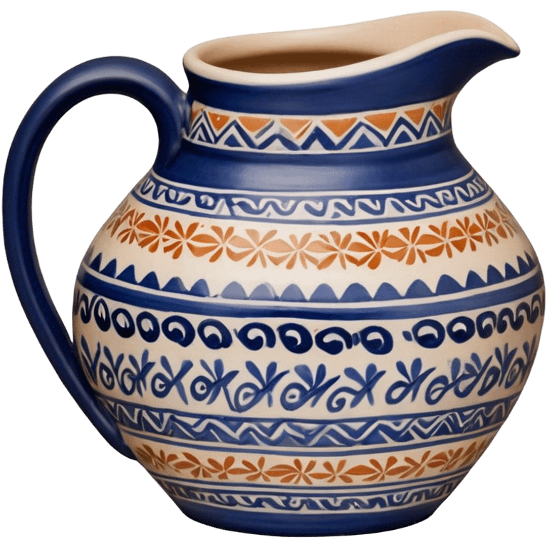 Cinematic Realistic image of a piece of Bolesławiec pottery, rendered with intricate, hand-painted designs and detailed textures, set against a softly illuminated backdrop that highlights its artisanal beauty emoji