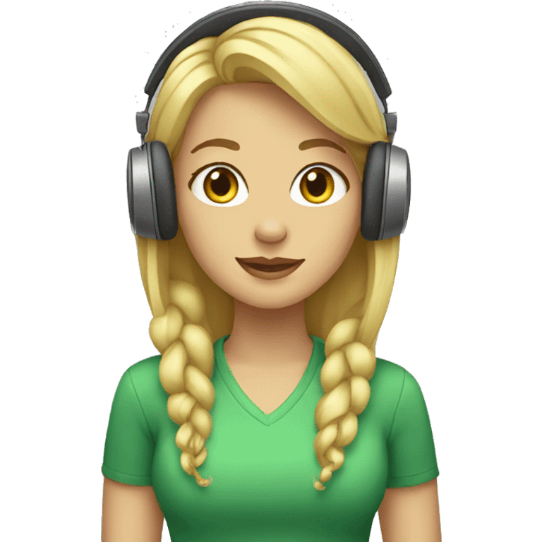 blonde girl with headphones emoji