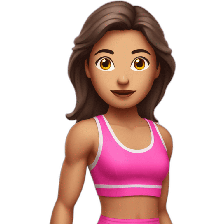 Female runner with pink singlet Hispanic highlights emoji