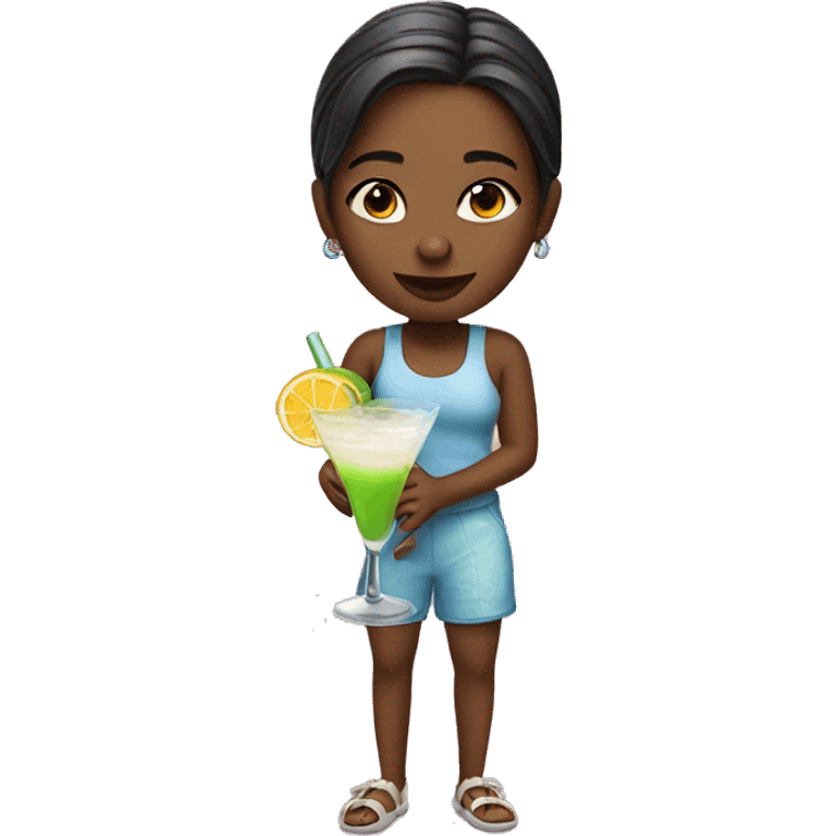 girl drinking coctail emoji