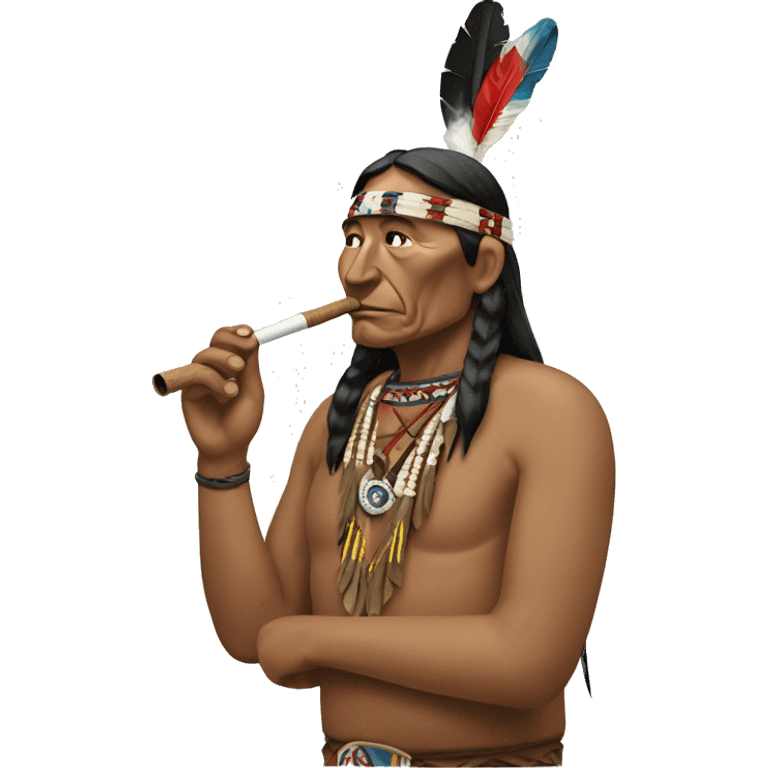 Native American Indiana smoking peace pipe emoji