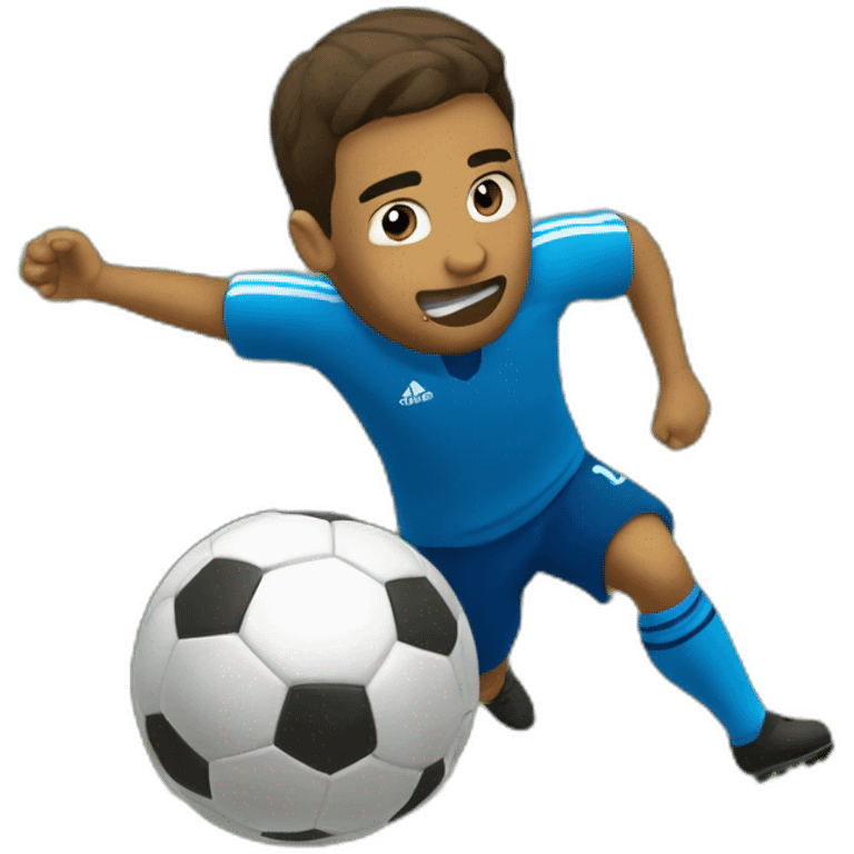 Jugador futbol metiendo gol por la escuadra emoji