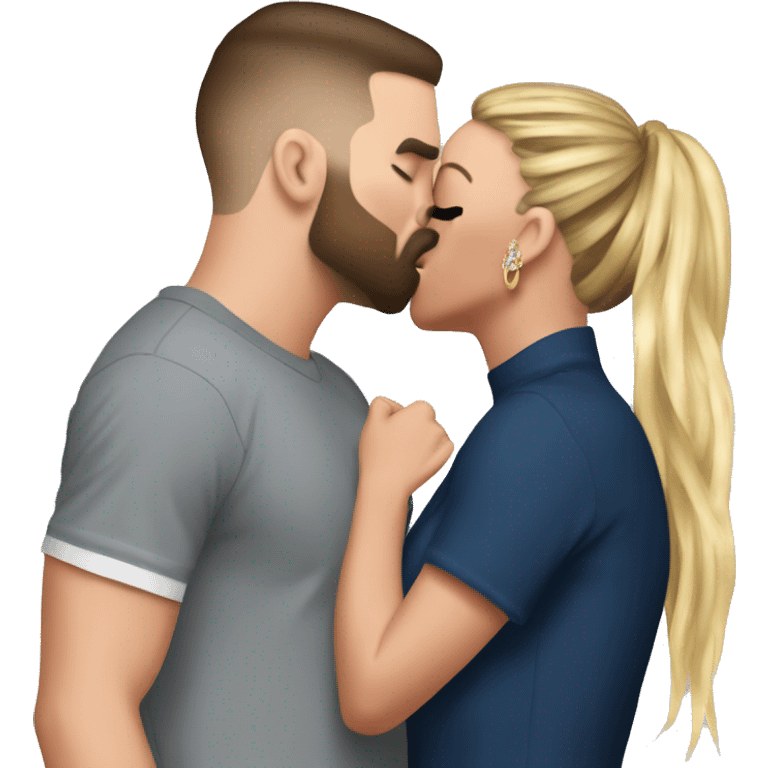 Britney Spears kissing Travis Kelce on TV emoji