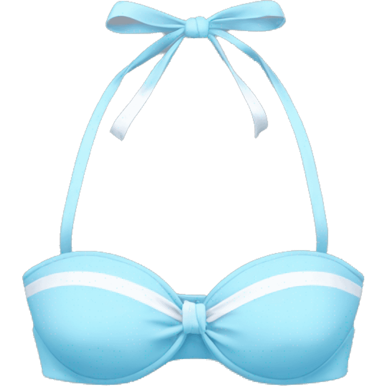 Baby blue bikini top with a white bow  emoji