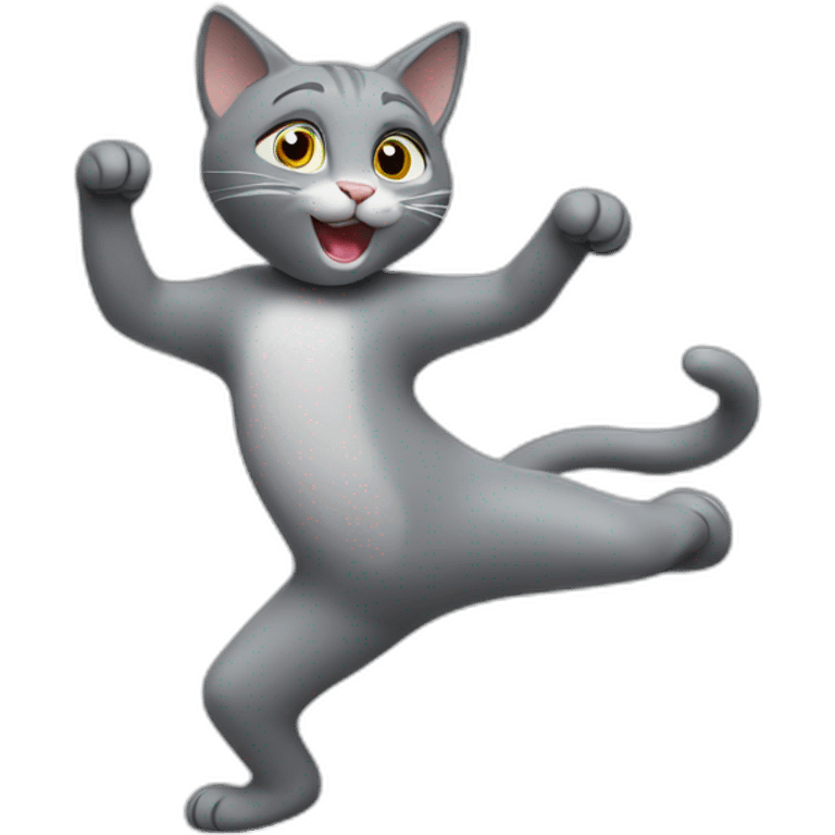 Grey cat dancing emoji