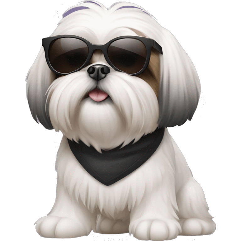 A shih tzu with sunglasses emoji