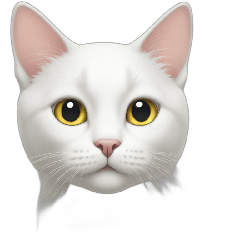 White cat with eyes of different colors emoji