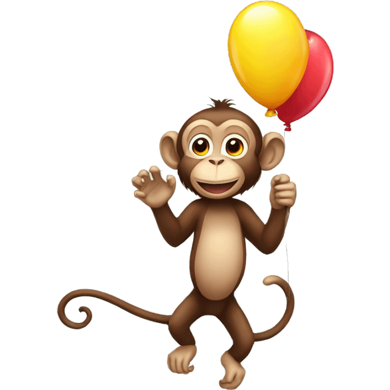 Monkey with balloon  emoji