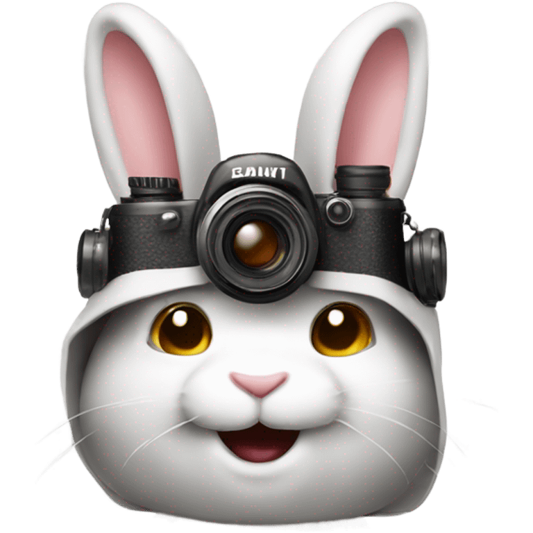 smilling rabbit with camera emoji