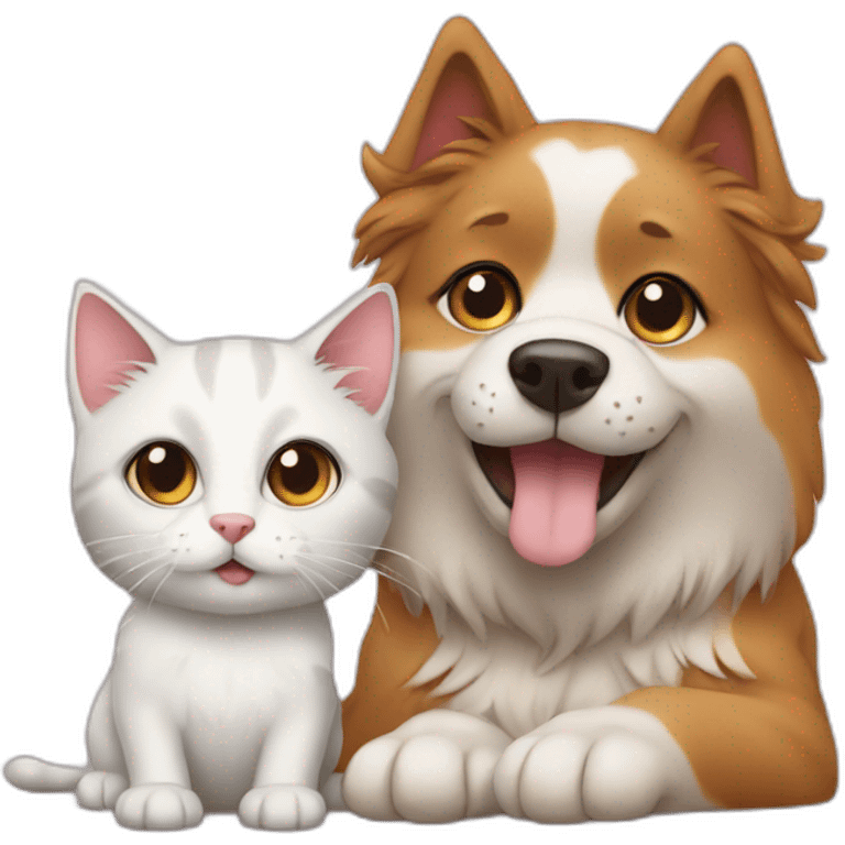 Dog love cat emoji