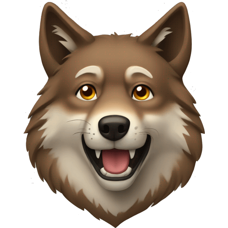  Brown wolf face emoji