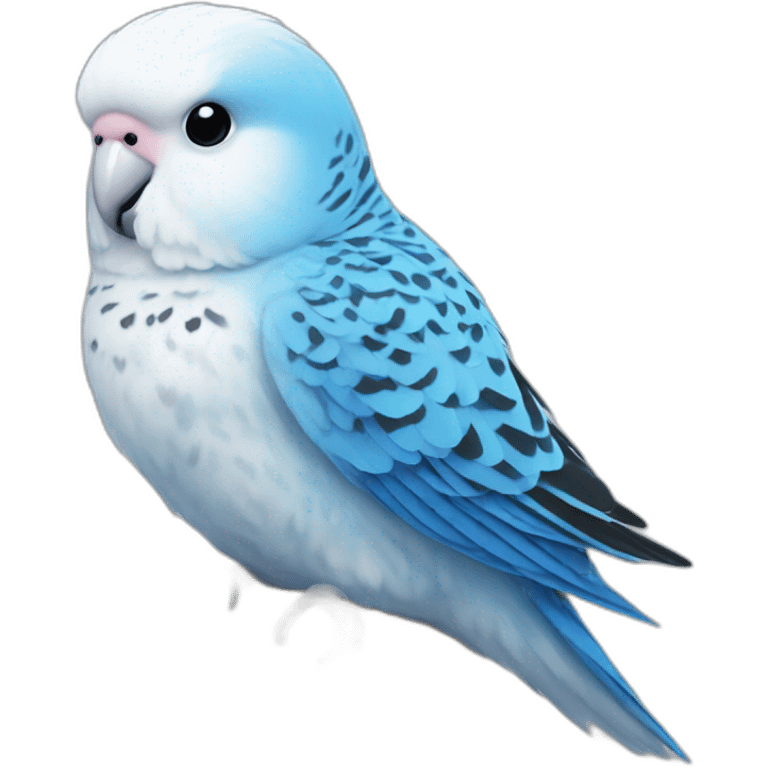 Budgie blue and white emoji