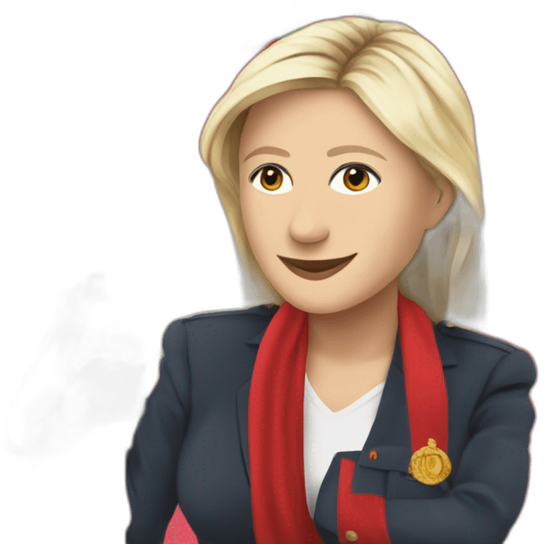 Marine Lepen avec un drapeau marocain  emoji