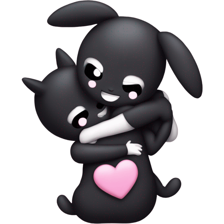 Kuromi and my melody hugging  emoji