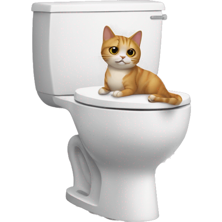 Cat sitting on the toilet  emoji