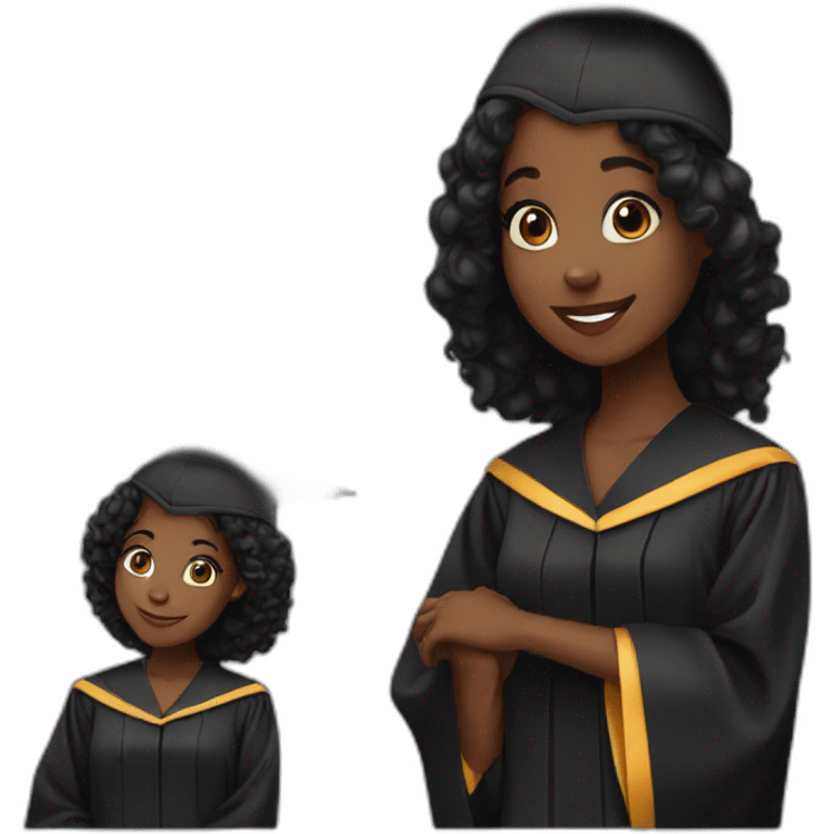 Black girl graduating one image emoji