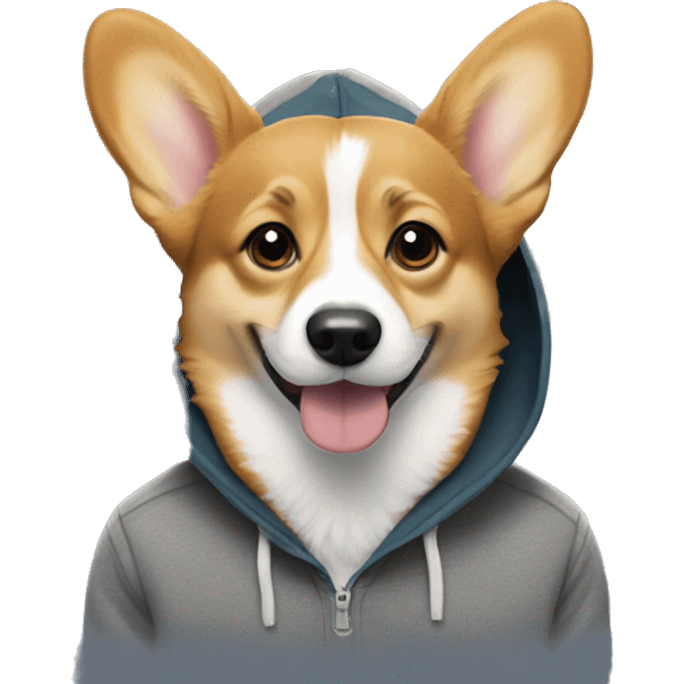 Corgi wearing hoodie emoji