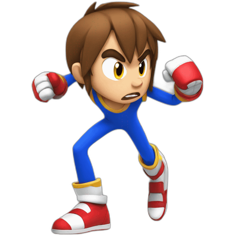 sonic punching kid emoji