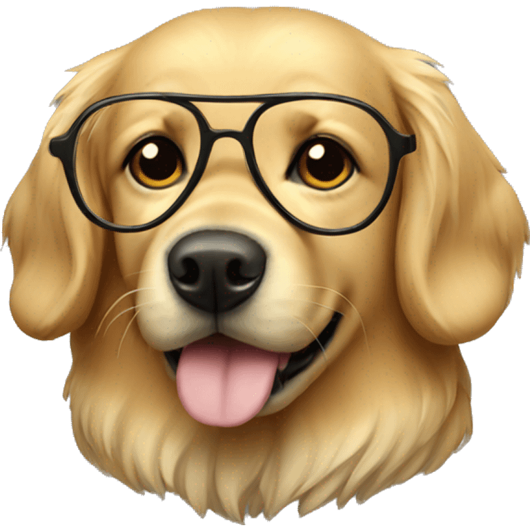 Golden retriever glasses emoji