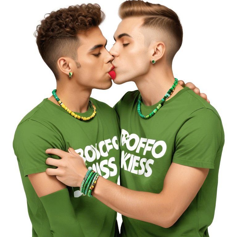 Two kissing gay young men emoji