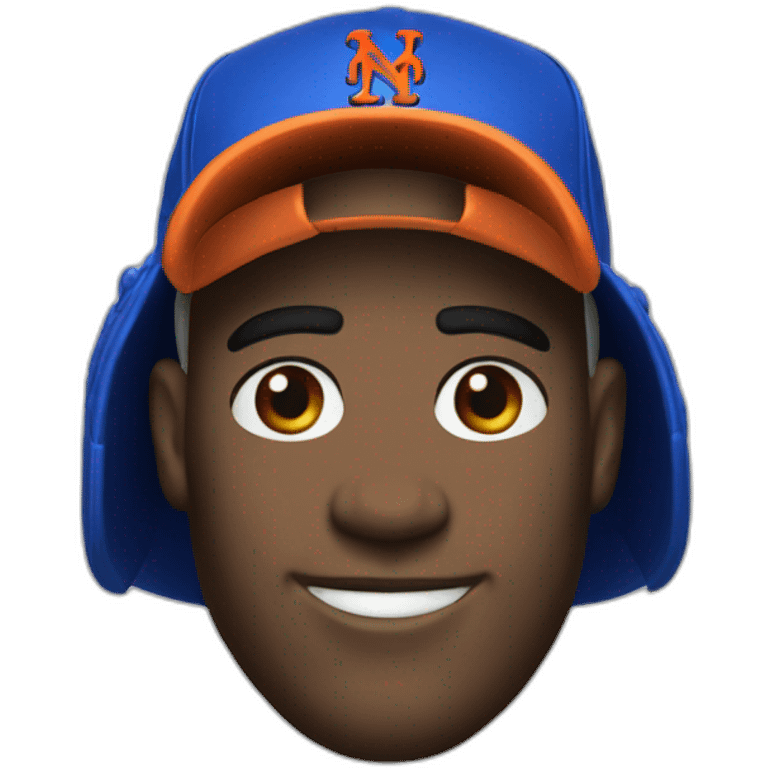 Mans head in mets cap emoji