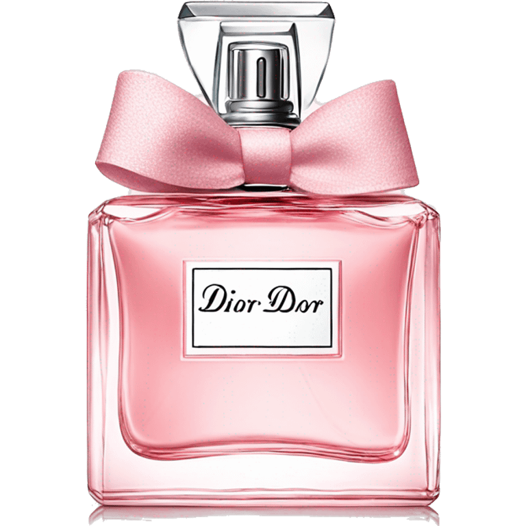 Light pink Miss Dior perfume with bow emoji