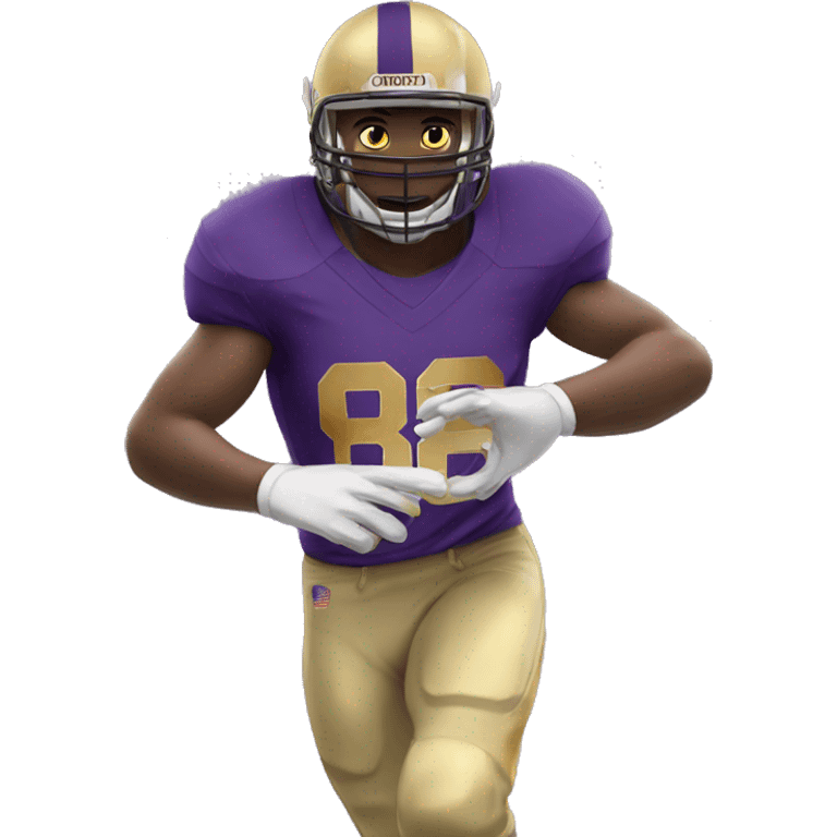 american-football-player-purple-and-gold-jersey-number-8 emoji