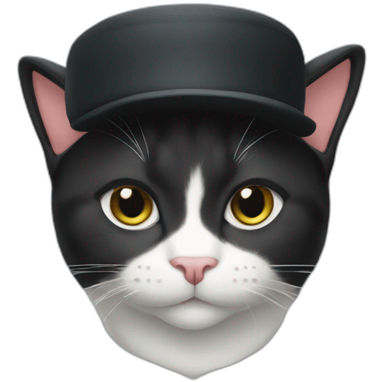 tuxedo cat in muir cap emoji