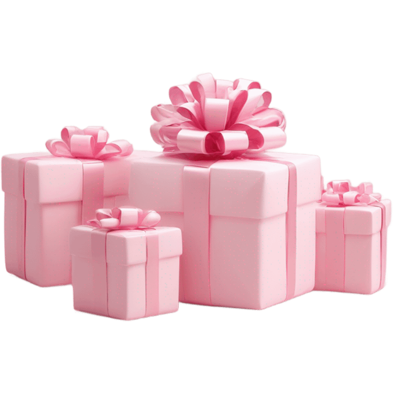 Light pink Christmas gifts under a white Christmas tree  emoji