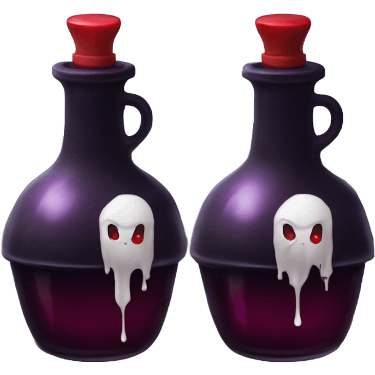 a stylish potion bottle with blood and a gothic lid, perfect for a vampire girl theme." emoji