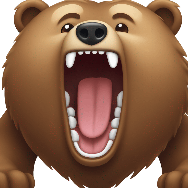 brown bear yawning emoji