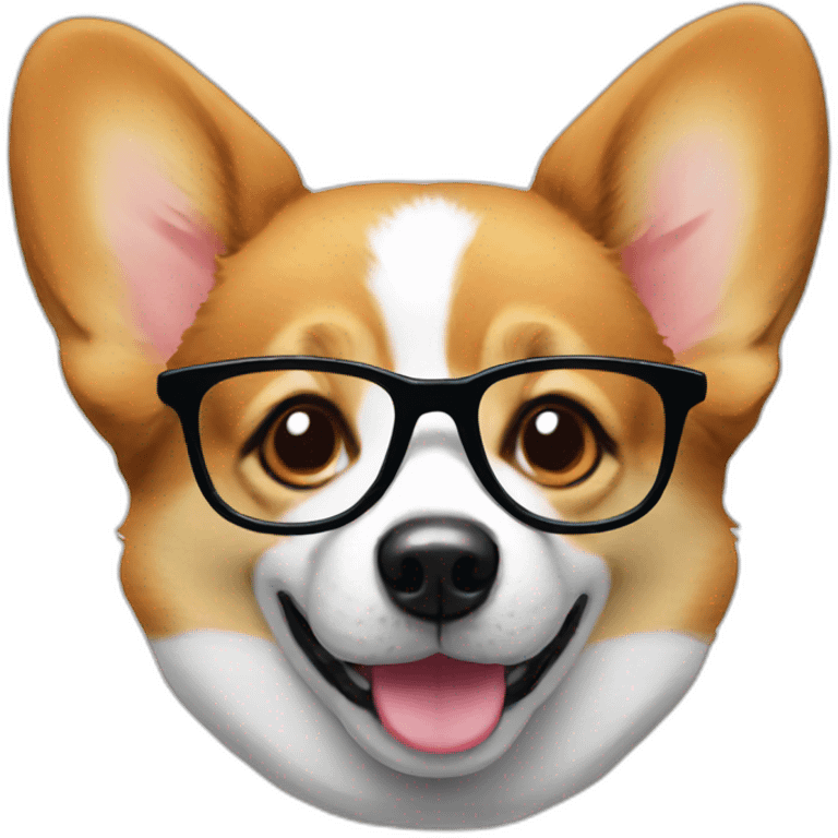 sit Corgi with glasses emoji